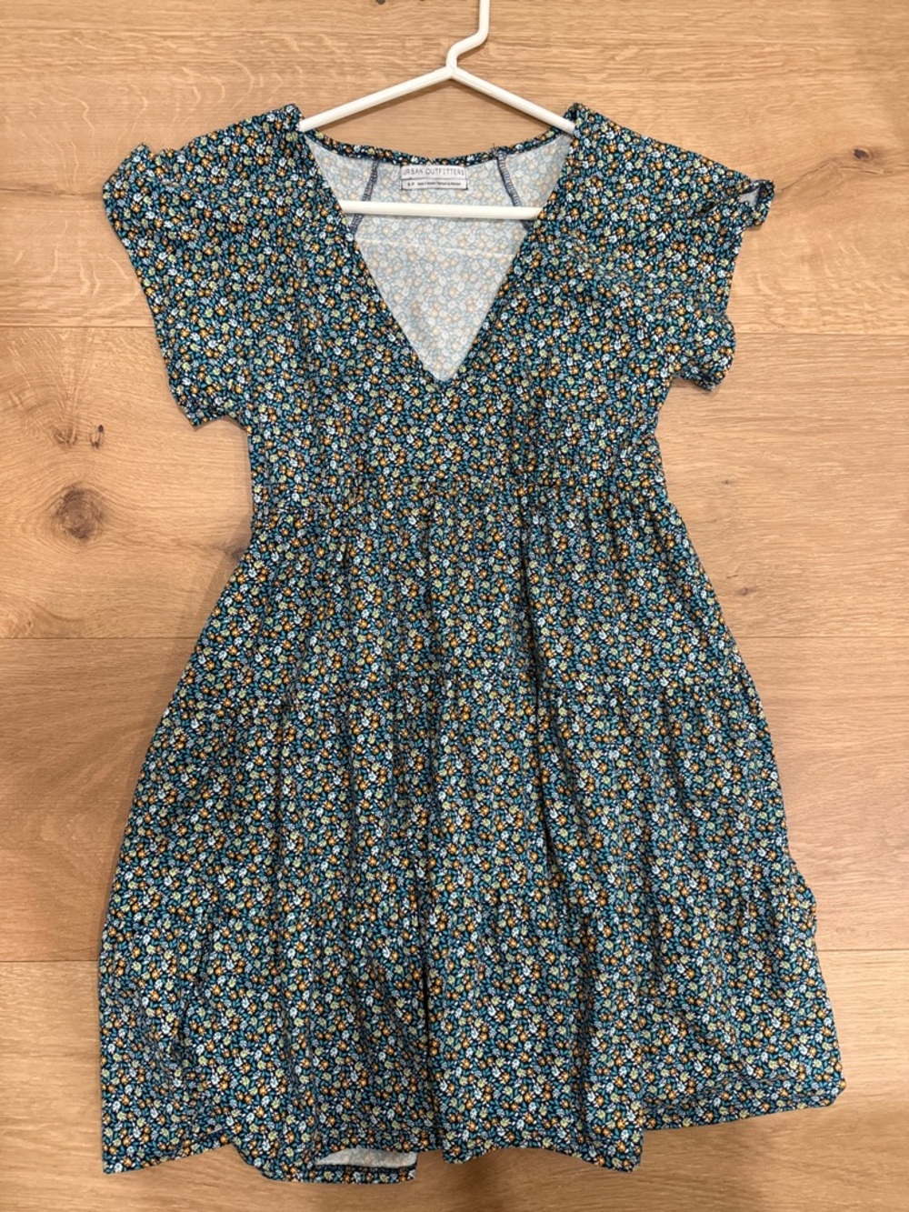 Urban Outfitters Blue Floral V-Neck Tiered Kids Dress
